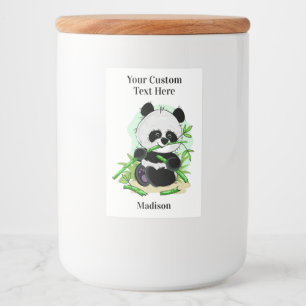 Cute Panda custom name Food Label