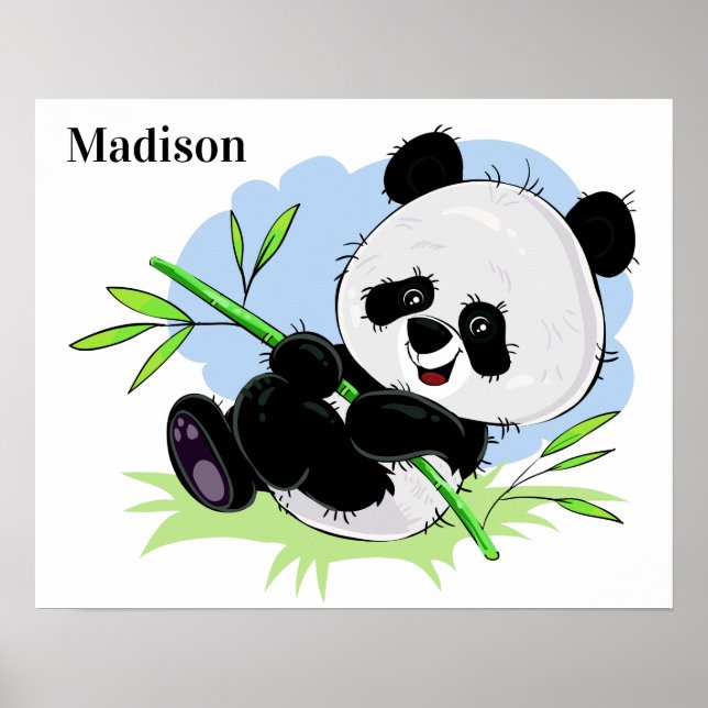 Cute Panda custom name poster (Front)