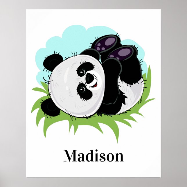 Cute Panda custom name poster (Front)