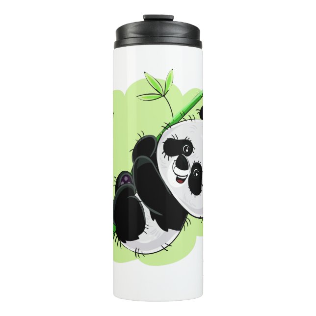 Cute Panda custom name tumbler 3/4 (Front)