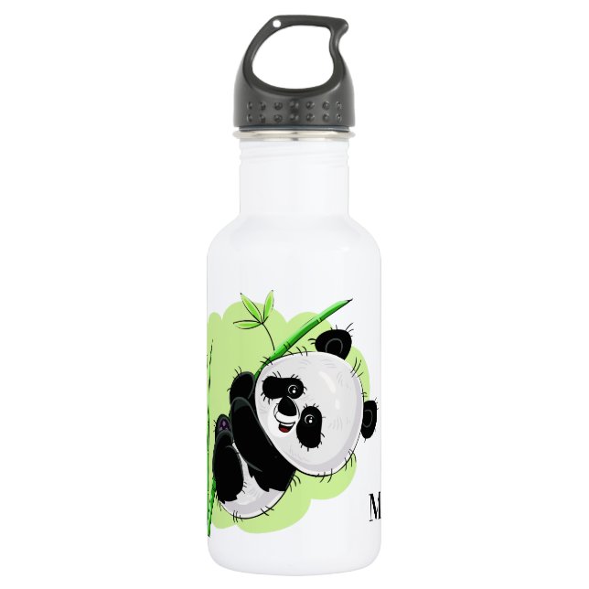 Cute Panda custom name water bottles (Front)