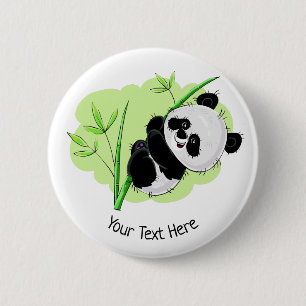 Cute Panda custom text button