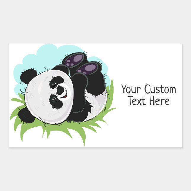Cute Panda custom text stickers (Front)