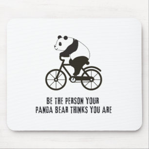 Cute Panda Cycling Cyclist Road Bike Mountain Bicy Mouse Pad