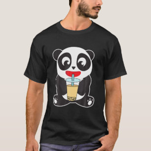 Cute Panda Drinking Boba Bubble Tea Lover T-Shirt