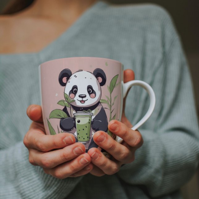 Cute Panda drinking bubble tea, boba tea Magic Mug (Creator Uploaded)
