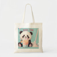 Cute Panda drinking bubble tea, boba tea
