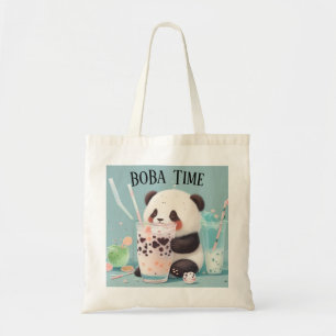 Cute Panda drinking bubble tea, boba tea Tote Bag