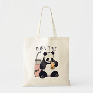  Cute Panda drinking bubble tea, boba tea Tote Bag