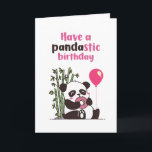 Cute Panda Eating Doughnut Pandastic Funny Birthda Card<br><div class="desc">Funny and cute birthday card for those who love puns and humour. Perfect way to wish your friends and family happy birthday.  Visit our store for more birthday card collection. You'll find something cool,  humourous and sometimes sarcastic birthday cards for your special someone.</div>