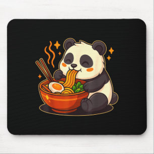 Cute Panda Eating Ramen Noodles  Mouse Pad