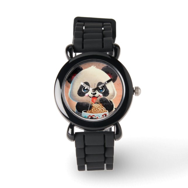 Cute Panda eating Ramen Watch (Front)