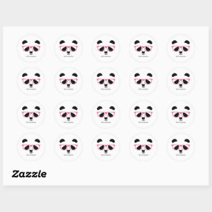 Cute Panda Face  Classic Round Sticker