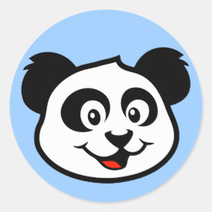 Cute Panda Face Classic Round Sticker