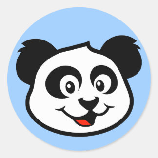 Cute Panda Face Classic Round Sticker