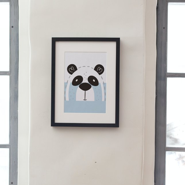 Cute Panda Face Colorblock Poster (Creator Uploaded)