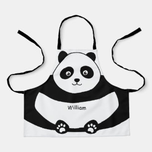 Cute Panda Face For Kids Funny All-Over Print Apron