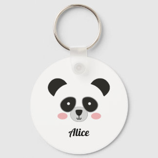 Cute Panda Face Personalized keychai – Custom Name Keychain