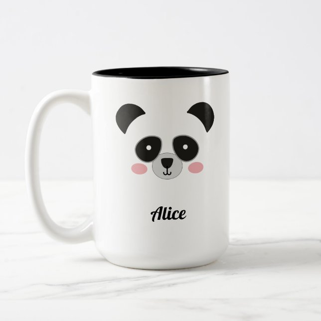 Cute Panda Face Personalized Mug – Custom Name (Left)