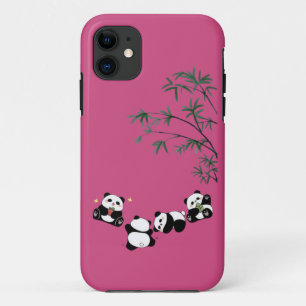 Cute Panda Family Under Bamboo Adorable Panda iPhone 11 Case