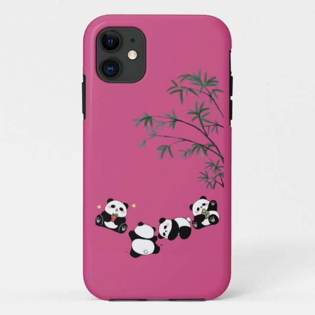 Cute Panda Family Under Bamboo | Adorable Panda  Case-Mate iPhone Case (Back)