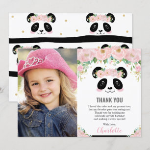 Cute Panda fête d'anniversaire Carte de remercieme