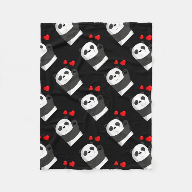 Cute panda fleece blanket (Front)