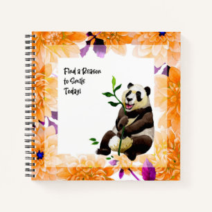Cute Panda & Floral Frame Notebook