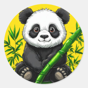 💚 Cute Panda For Fun Everyday Decor 💚 Classic Round Sticker