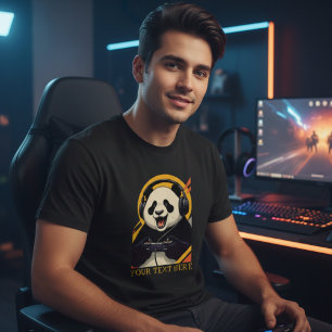 Cute Panda Gamer   Funny Gaming Animal T-Shirt