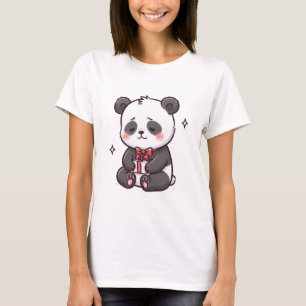 Cute Panda Gift Illustration – Kawaii Panda with P T-Shirt