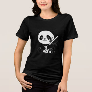 Cute Panda Graphic Design Tri-Blend Shirt