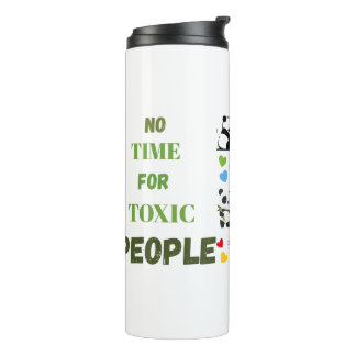 ​Cute Panda Graphic Tee with Slogan Thermal Tumbler