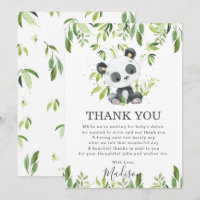 Cute Panda Greenery Baby Shower Gender Neutral