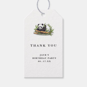 Cute Panda Greenery Bamboo Birthday Party Gift Tags