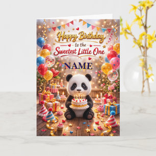 Cute Panda Happy Birthday Card for Kids