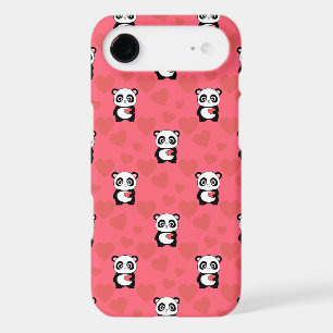 Cute Panda Holding Heart Pattern  Kawaii Valentine