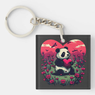 Cute Panda Holding Heart - Valentine's Day Gift Keychain