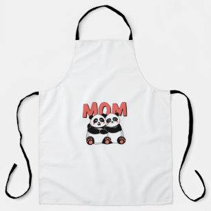 "Cute Panda Hugging 'MOM' – Mother’s Day Apron" Apron