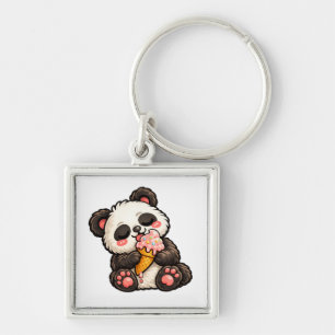 Cute Panda Ice Cream Keychain