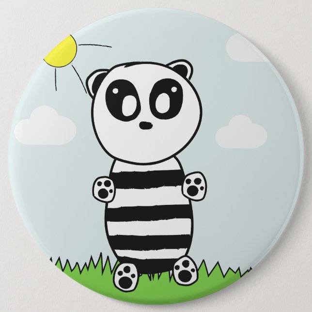Cute Panda Illustration 6 Inch Round Button (Front)