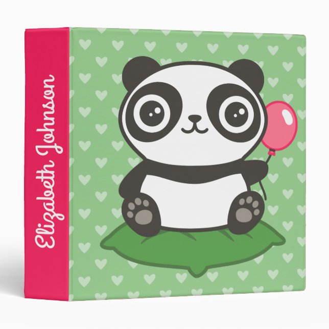 Cute Panda Illustration Binder (Front/Spine)