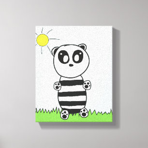 Cute Panda Illustration Canvas Print