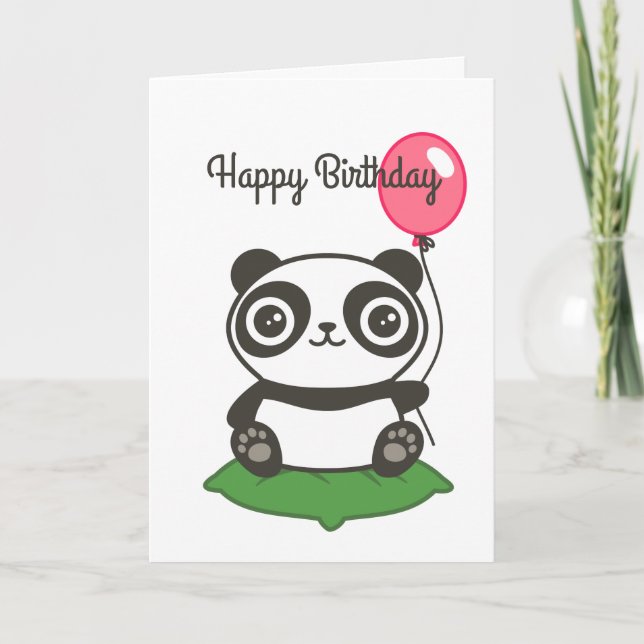 Cute Panda Illustration Card (Front)