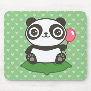 Cute Panda Illustration Mouse Pad