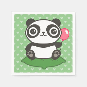 Cute Panda Illustration Napkin