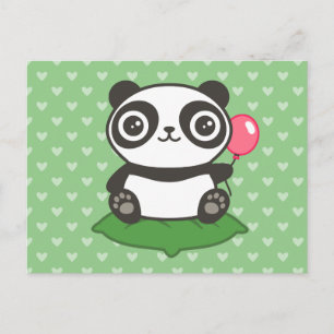 Cute Panda Illustration Postcard