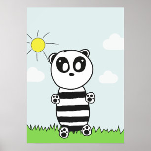 Cute Panda Illustration Poster