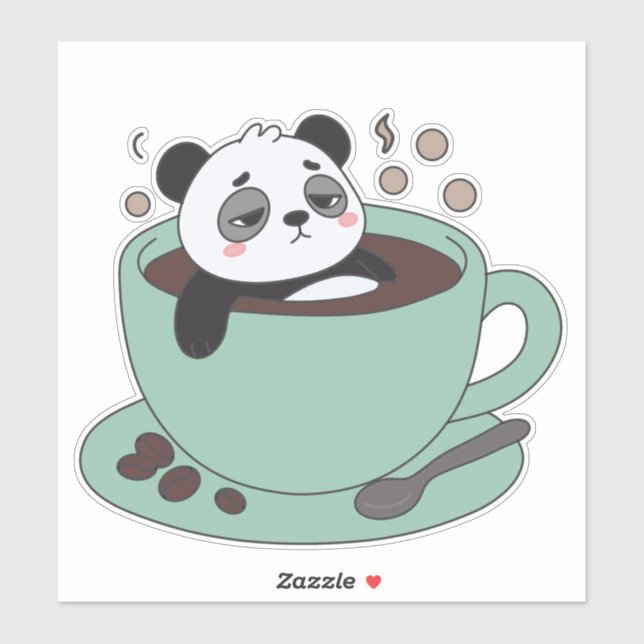 Cute Panda In Coffee Cup Coffee Lover Gift (Sheet)
