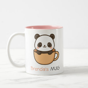Cute Panda in Cup – Custom Name Mug Design